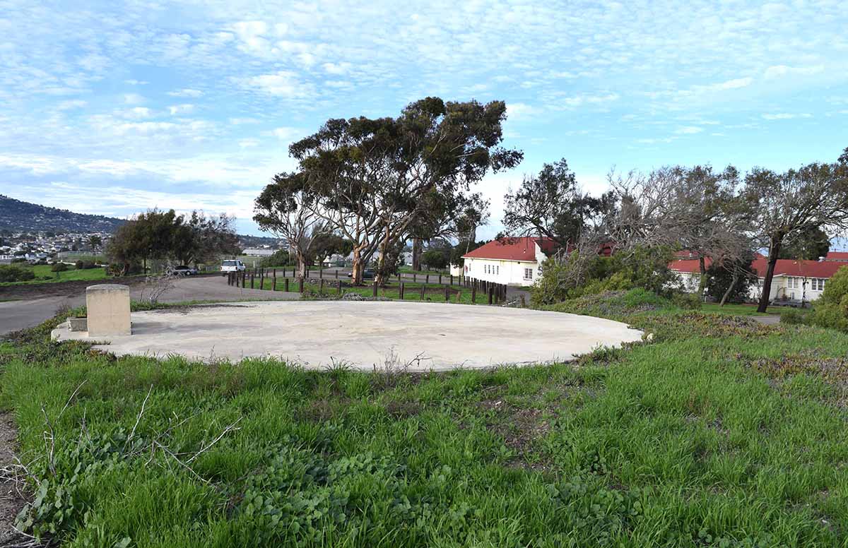 Looking north toward building H